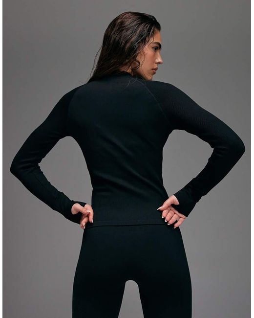 4505 Gray Seamless Sculpting Zip Up Long Sleeve Top