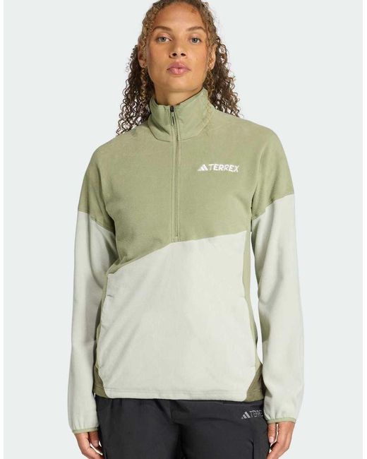 Adidas Originals Green Terrex Multi Climawarm Fleece Anorak
