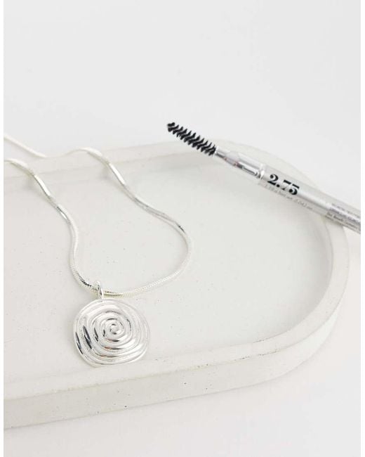 Orelia White Statement Spiral Necklace