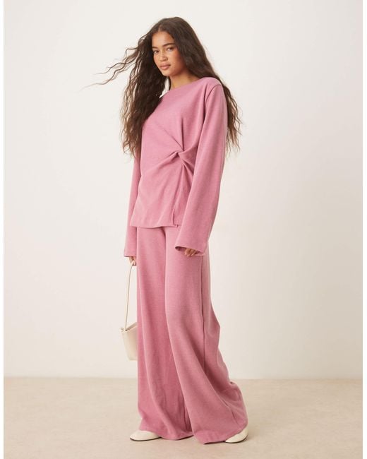 ASOS Pink Wide Leg Trouser
