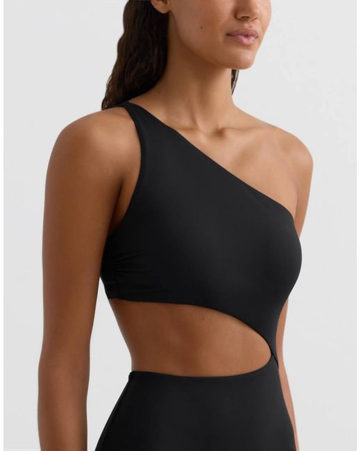 Oysho Black Asymmetric Tie-Detail Trikini
