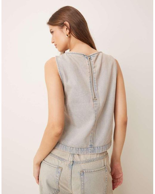JJXX Gray Co-ord Denim Top With Side Detail