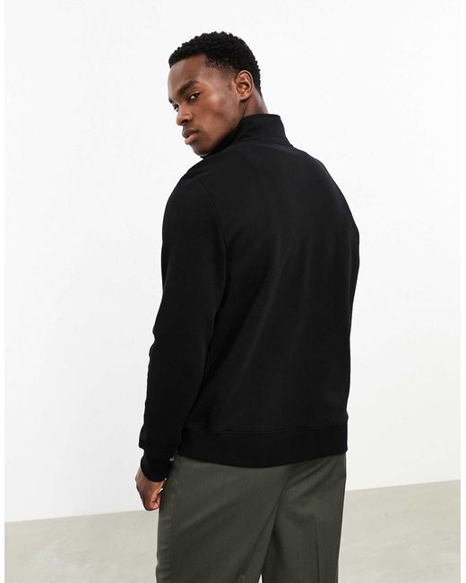 Paul Smith Black Zebra Logo Half Zip Sweatshirt for men