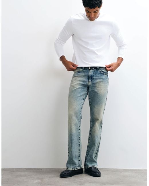 Jean bootcut délavé clair ASOS pour homme en coloris Blue
