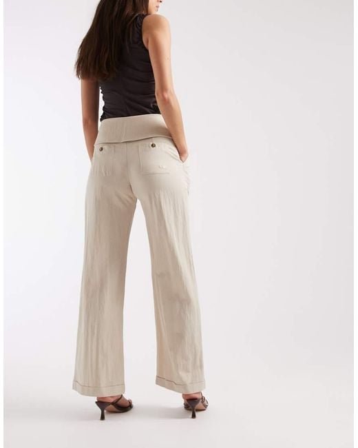 laagam White Leia Tailored Flow Wide Leg Pants