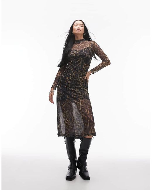 all saints hanna mesh dress ALLSAINTS Hanna Sanibel Printed Mesh Midi Dress