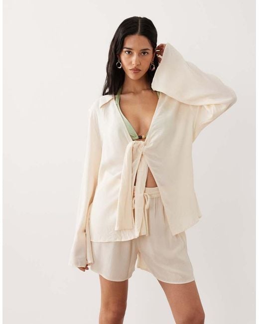 Free Society Natural Knot Front Beach Shirt