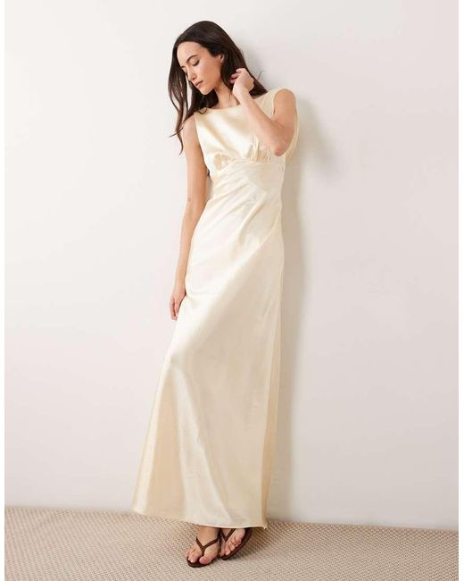 True Decadence Natural Cowl-Back Maxi Dress