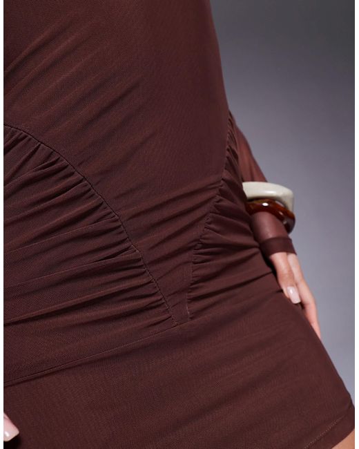 ASOS Purple – langärmliges minikleid aus netzstoff