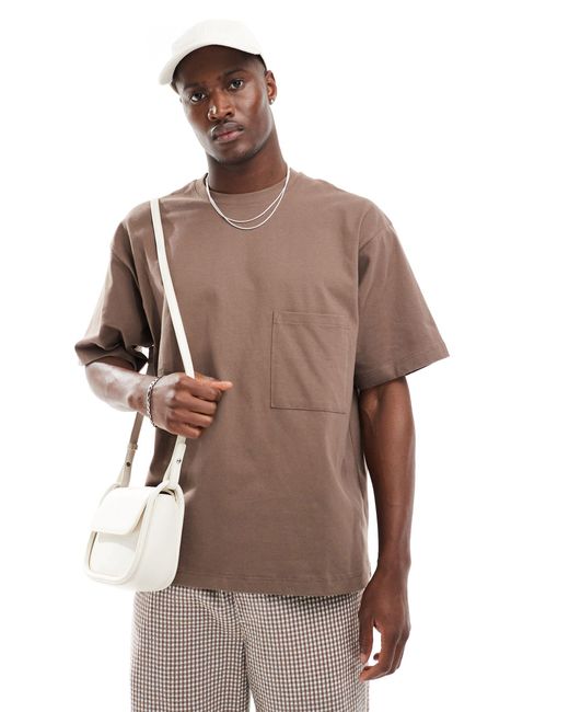 Jack & Jones Premium – oversize-t-shirt in Brown für Herren