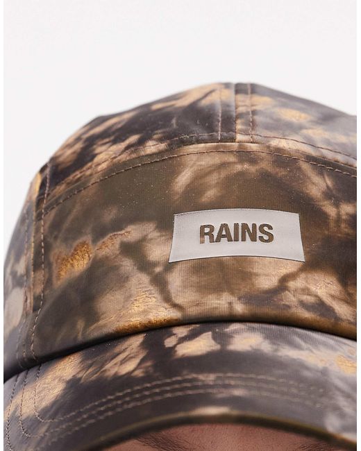 Rains Brown 20330 Waterproof Panel Logo Cap for men