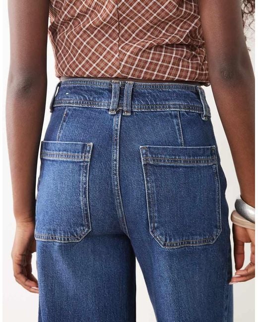 Mango Blue Catherin Wide Leg Jean
