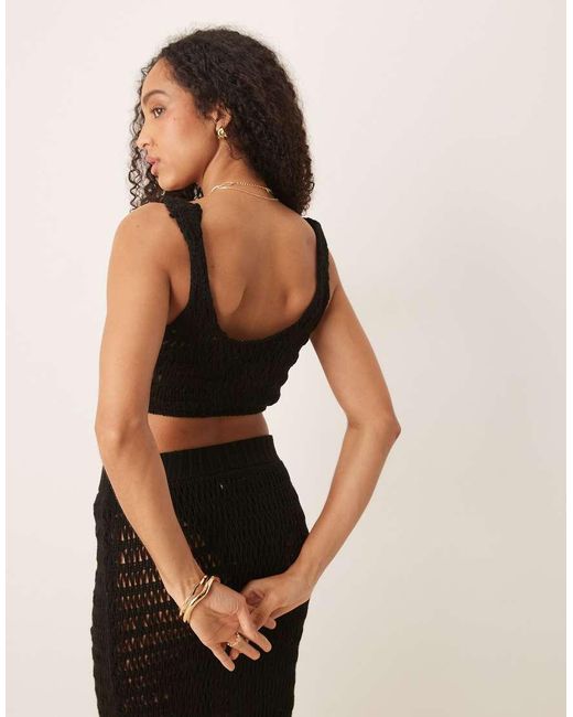 ASOS Black Knitted Beach Crop Top