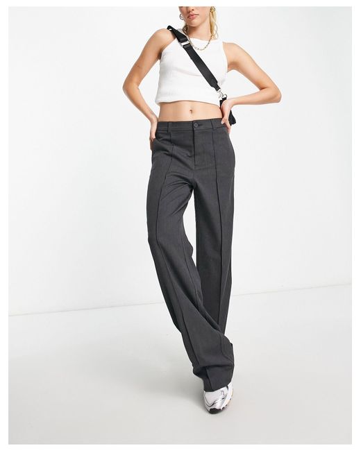 Vero Moda Tall Tailored Dad Trousers in Grey | Lyst Canada
