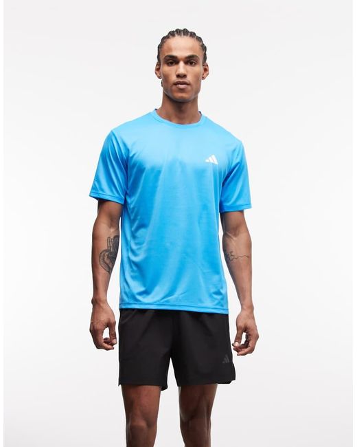 Adidas Originals Blue Workout Essentials Base Tee for men