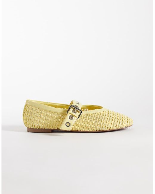 ASOS Metallic Leonard Weave Detail Mary Jane Ballets