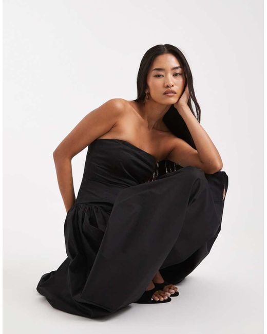 WeWoreWhat White Strapless Structured Corset Drop Waist Midaxi Dress
