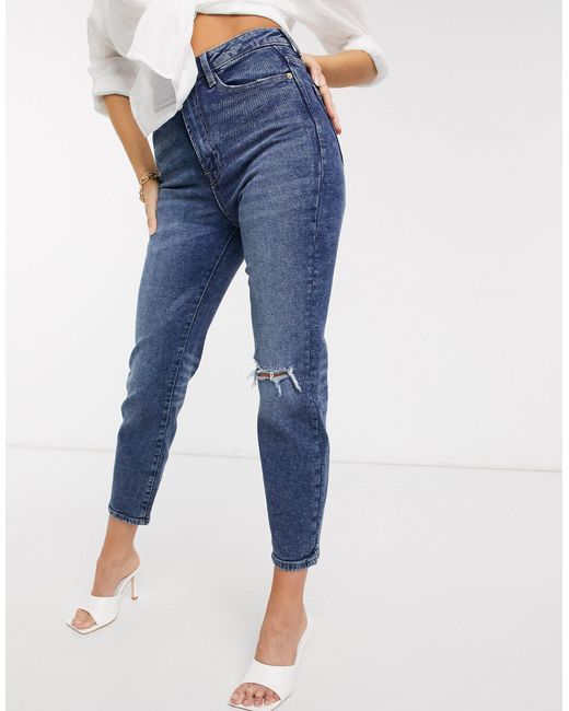 ripped slim mom jeans