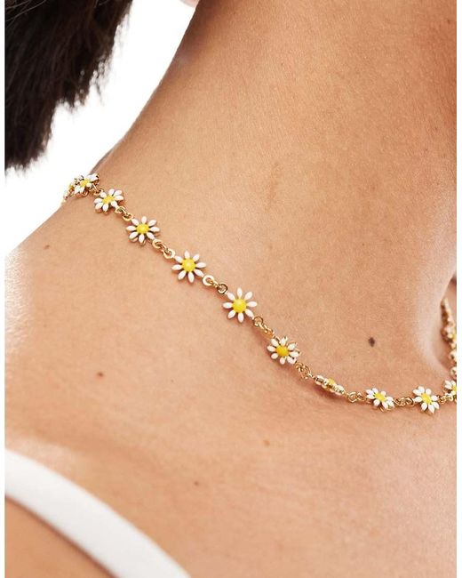 Whistles Natural Enamel Daisy Chain Necklace