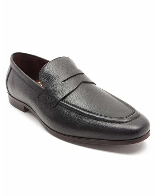 Thomas Crick Black Harley Loafer Leather Slip-On Loafer Shoes for men