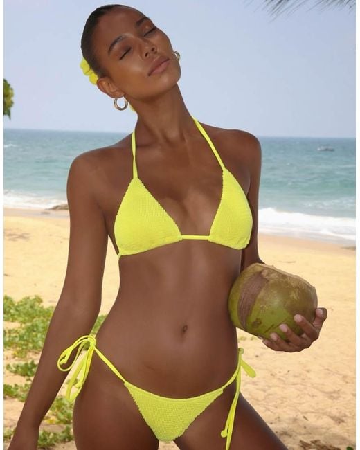 Moda Minx Yellow Scrunch Triangle Top