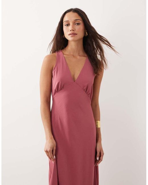 Jdy Pink V-neck Maxi Dress