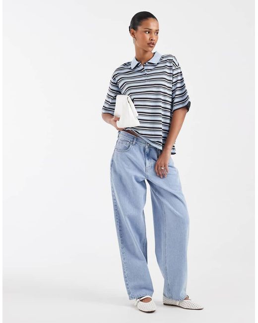 Aware Blue Short Sleeve Polo Top