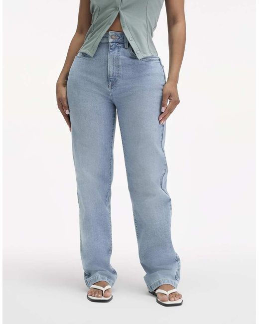 Cotton On Blue Curvy Stretch Straight Jean