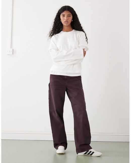 Weekday White Double Layer Long Sleeve Top