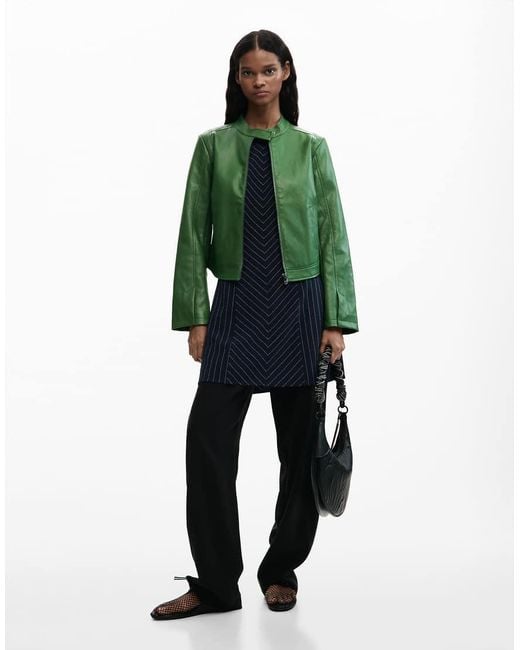 Desigual Green Jacket Faux Leather