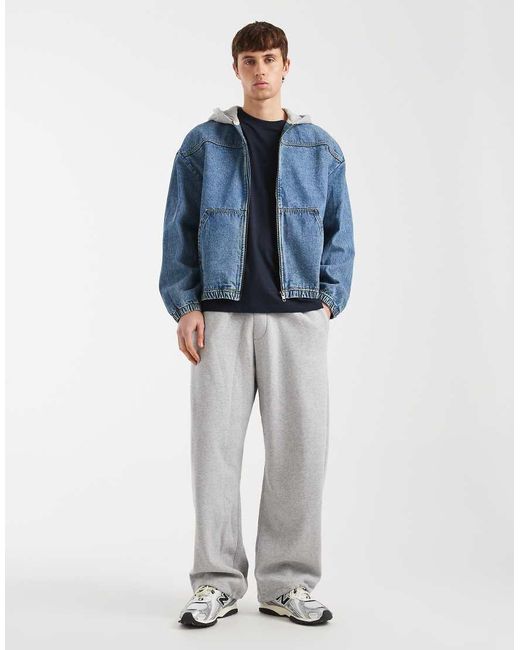 Redefined Rebel Blue John Oversized Denim Hooded Jacket for men