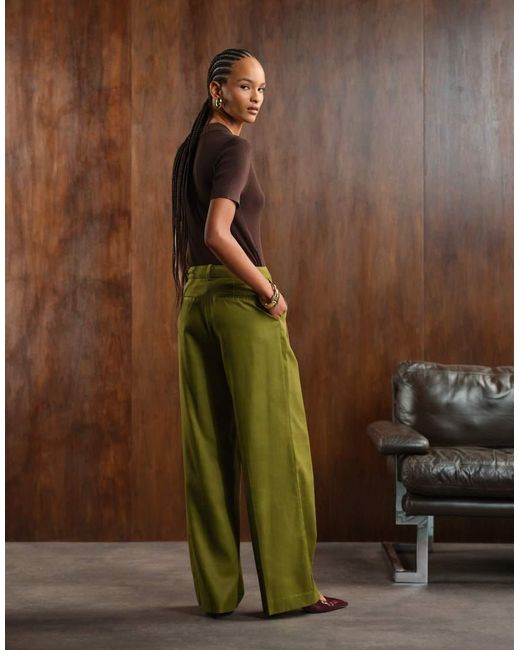 Nobody's Child Green Jax Wide Leg Tailored Trousers Co-ord