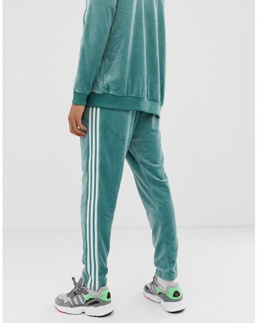 wit Pardon Gepensioneerd adidas Originals Velour Track Sweatpants Green for Men | Lyst