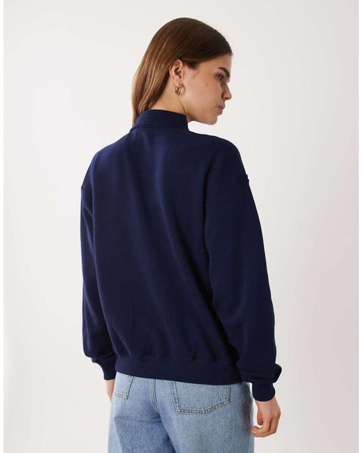 Polo Ralph Lauren Blue Icon Logo Collared Rugby Sweatshirt