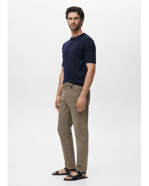 Mango Blue Benc Cotton Straight Jean for men