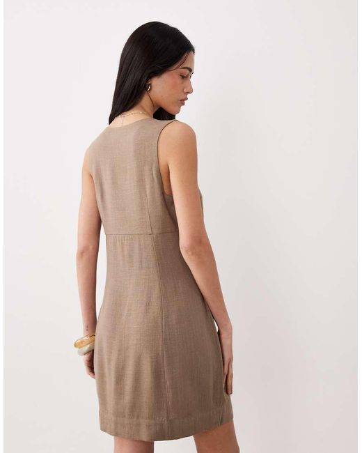 ASOS Natural Square Neck Bodycon Mini Sundress