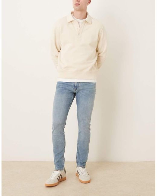 Mango Blue Jude Cotton Rich Slim Jeans for men