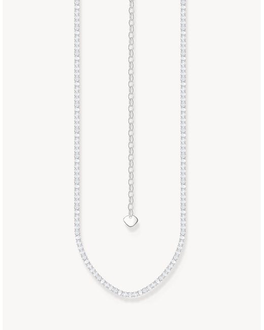 Thomas Sabo White Slim Chain Necklace With Stones