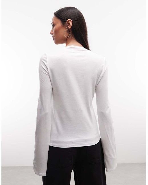 Weekday Gray Annie Super Soft Long Sleeve Boat Neck Top