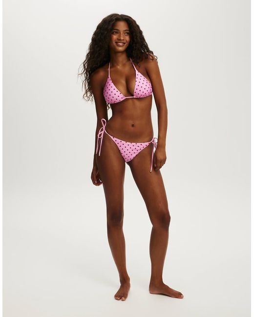Cotton On Red String Triangle Bikini Top
