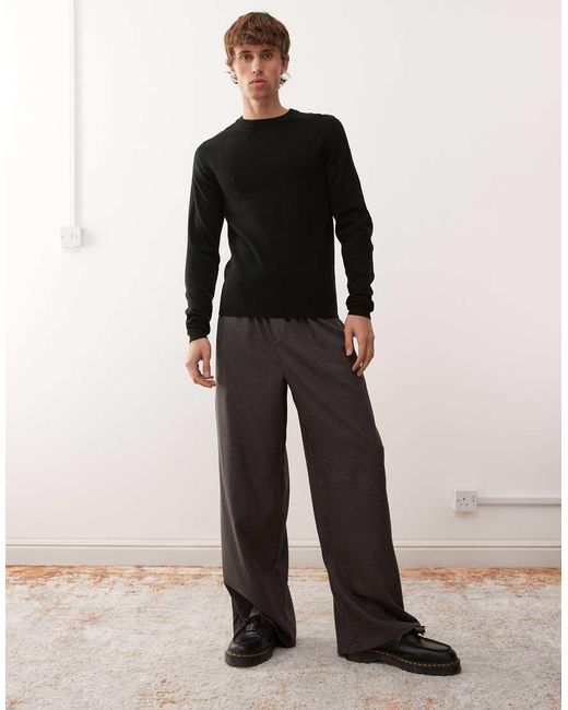 Collusion Black Slim Knitted Jumper Sweater for men