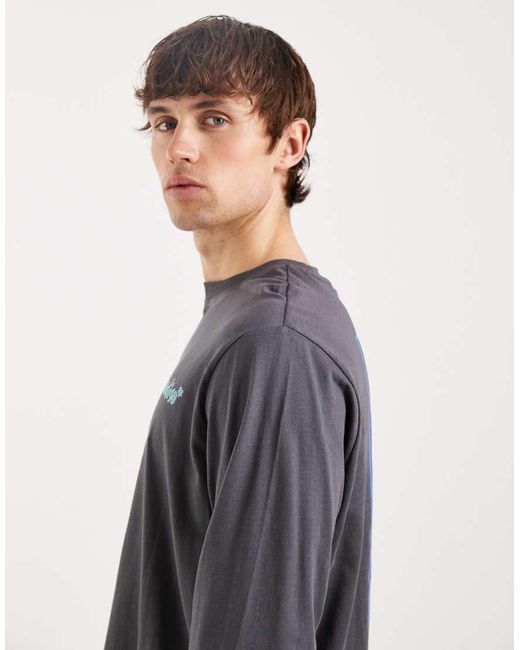 Only & Sons Blue Long Sleeve T-shirt With Floral Back Print for men