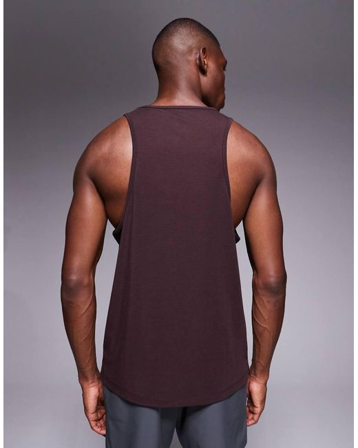 4505 Purple Quick Dry Performance Jersey Drop Armhole Tank With Scoop Neck for men