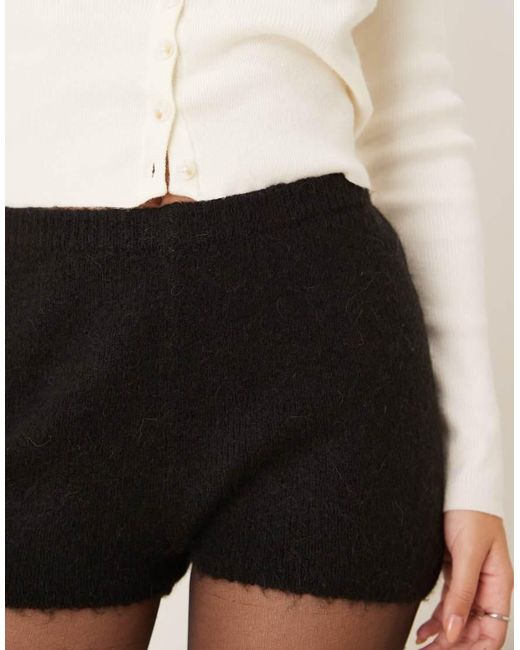 Gina Tricot Natural Wool Alpaca Knitted Mini Shorts