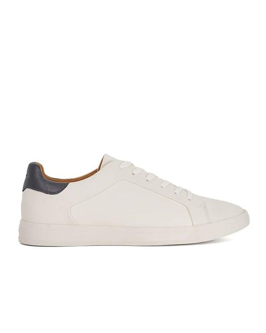 Dune White Wide Fit Traces Trainers for men