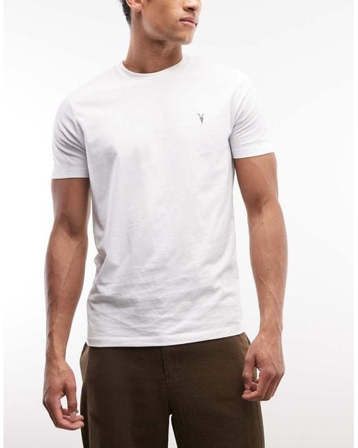 AllSaints White Brace 3 Pack Short Sleeve Small Logo T-Shirts for men