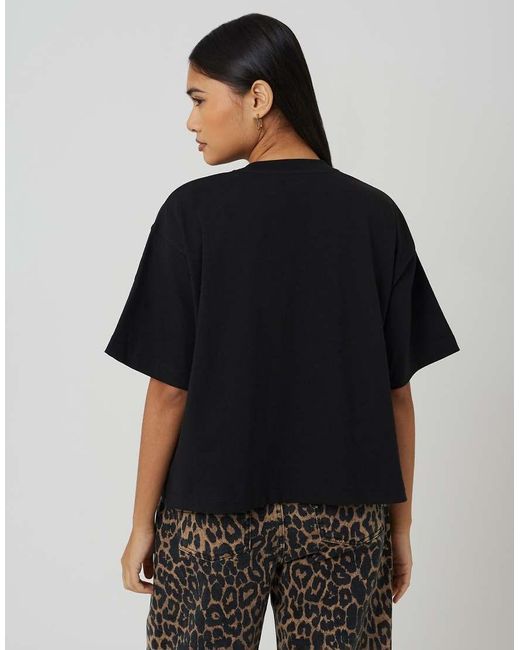 Brave Soul Black Boxy Oversized Short Sleeve T-Shirt