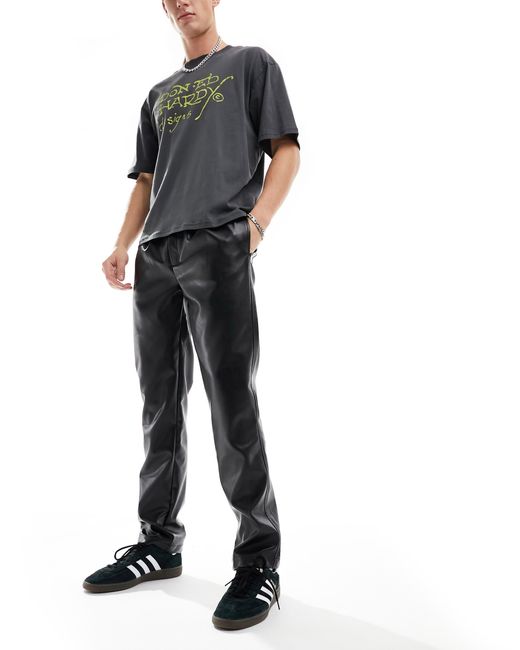 Pantalon a pinces en similicuir ASOS pour homme en coloris Noir Lyst