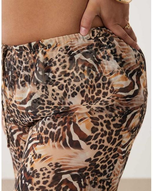 South Beach Brown Wide Leg Beach Pants