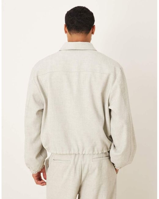 ASOS Natural Smart Melange Blouson Jacket for men